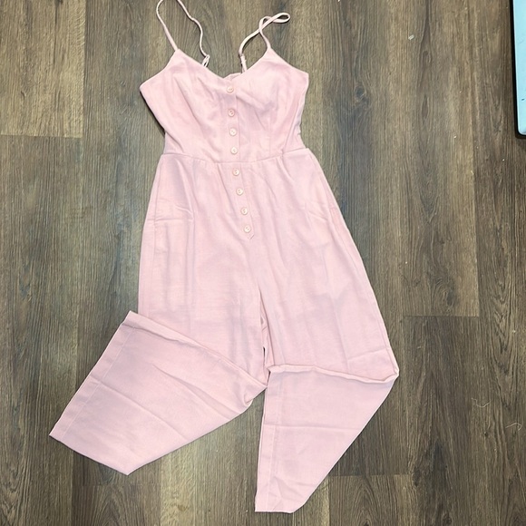 Pink tie back romper - Picture 1 of 5